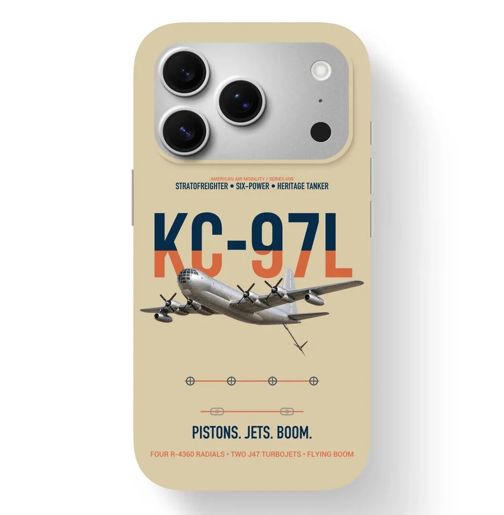 KC-97L STRATOFREIGHTER design on beige magsafe iphone case, for iPhone 17 Pro