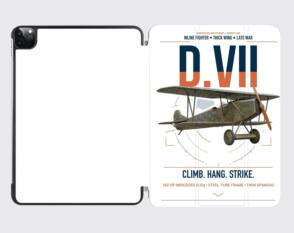 Fokker D.VII design on white ipad tablet case