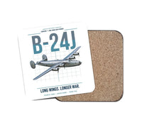 Thumbnail for B-24J Liberator design on white 1 piece coaster