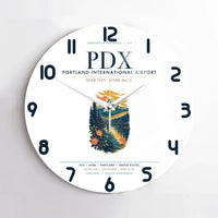 Thumbnail for Portland International Airport (PDX) design on white no frame wall clock