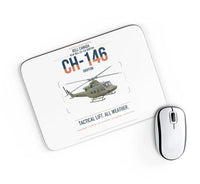 Thumbnail for Bell Canada CH-146 Griffon design on white rectangle mouse pad