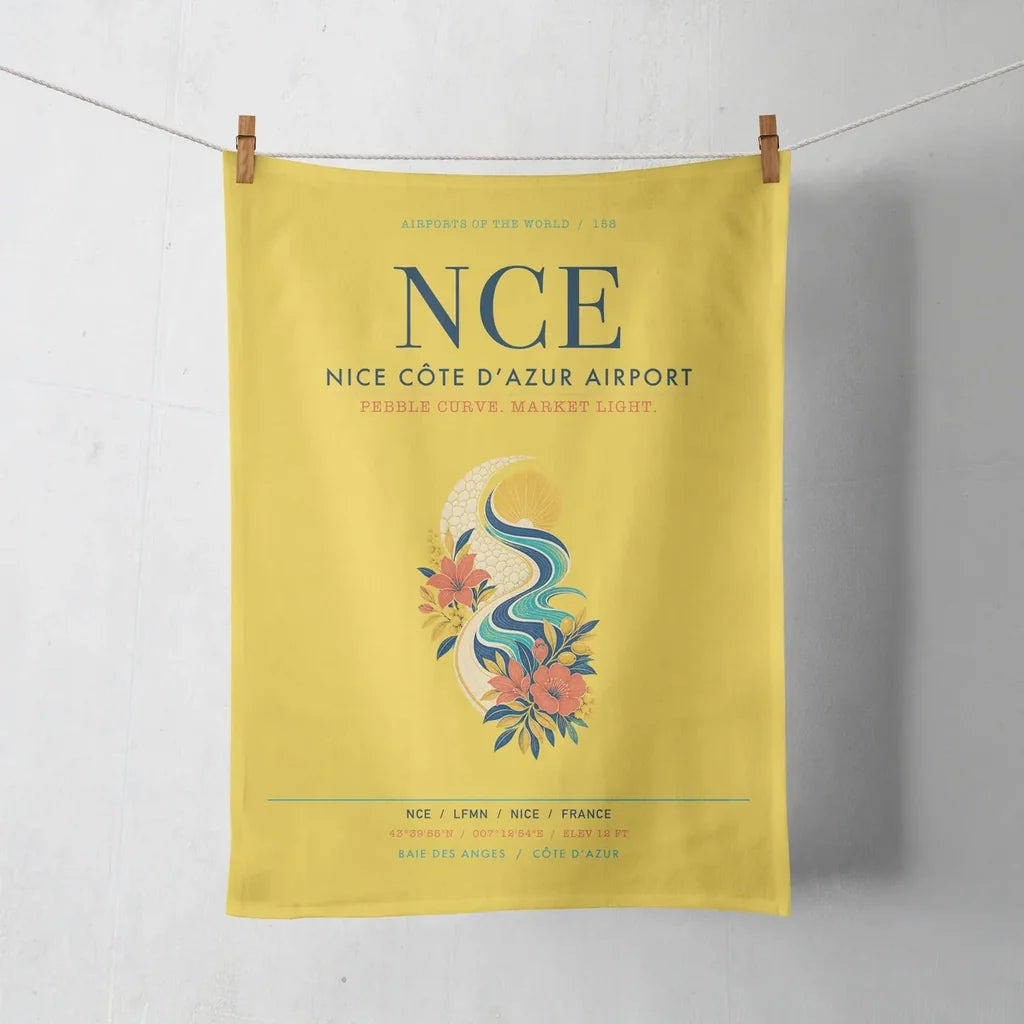 Nice Côte d’Azur Airport (NCE) design on yellow towel