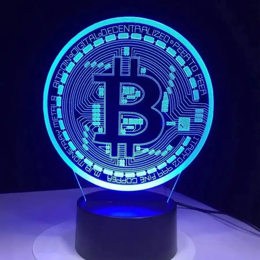 Customisable Bitcoin Coin Art 3D 3D Lamp - view 2