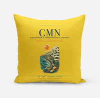 Thumbnail for Casablanca Mohammed V International Airport (CMN) design on yellow pillow