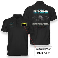 Thumbnail for BRINC Responder design on black polo with custom name badge