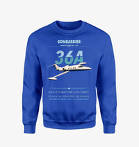 Thumbnail for Bombardier Learjet 36A design on blue sweatshirt