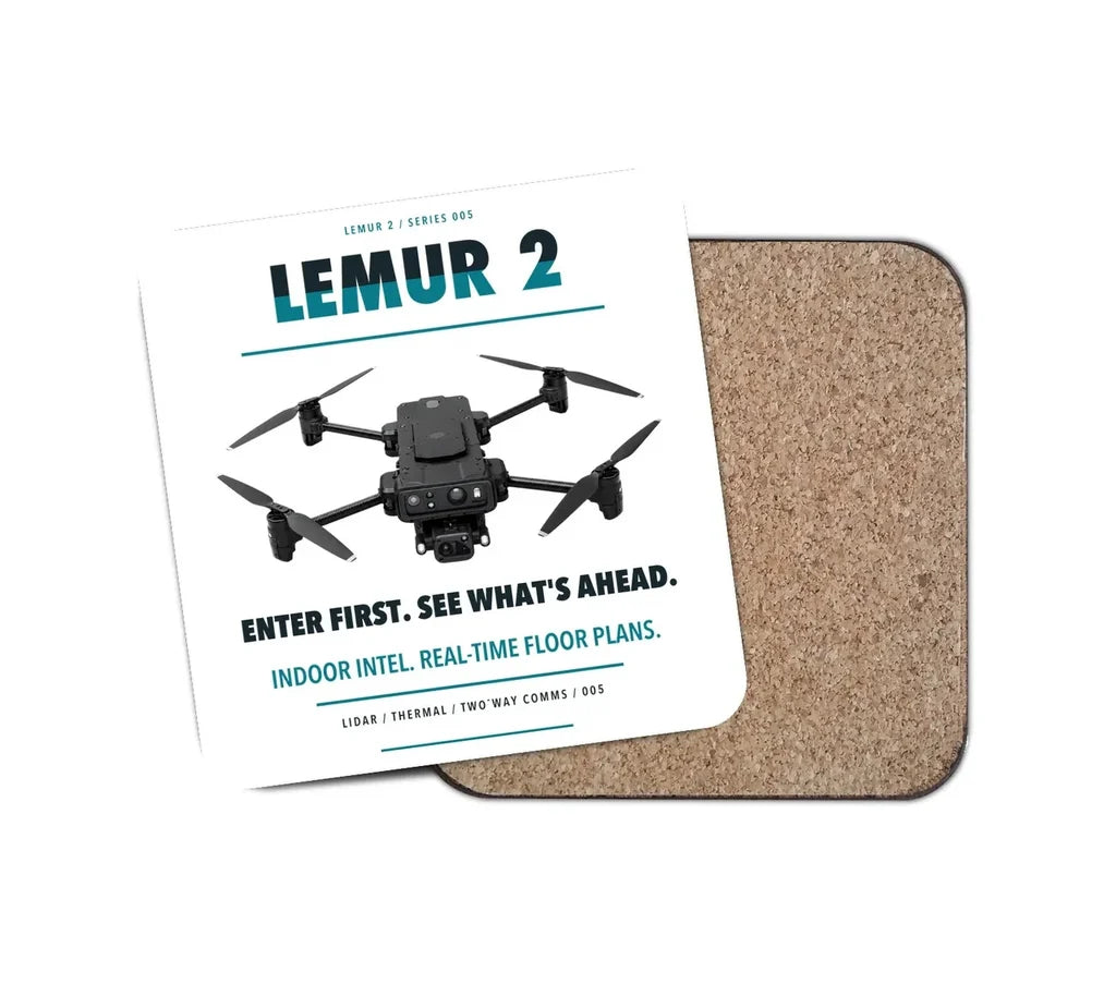 BRINC LEMUR 2 design on white 1 piece coaster