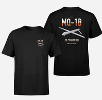 Thumbnail for MQ-1B Predator design on black double-side t-shirt, double-side print