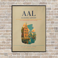Thumbnail for Aalborg Airport AAL - Canvas Framed - Beige