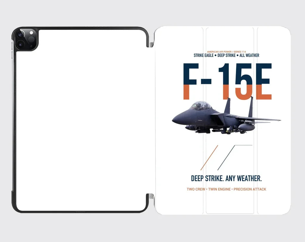 F-15E Strike Eagle Deep Strike Any Weather design on white ipad tablet case