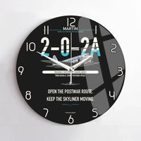 Thumbnail for Martin 2-0-2A design on black no frame wall clock
