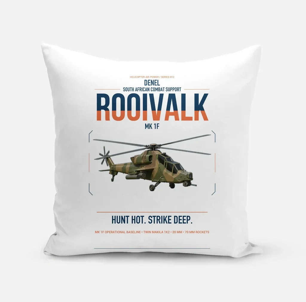 Denel Rooivalk Mk 1F design on white pillow