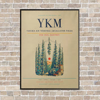 Thumbnail for Yakima Air Terminal (McAllister Field) YKM vertical canvas print - framed - beige background