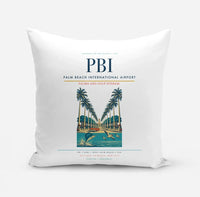 Thumbnail for Palm Beach International Airport (PBI) design on white pillow