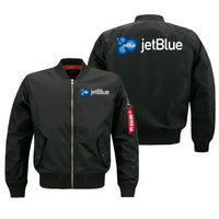 Thumbnail for Jetblue Airways Airlines aviation design embroidered on black bomber jacket