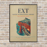 Thumbnail for Exeter International Airport EXT vertical canvas print - framed - beige background