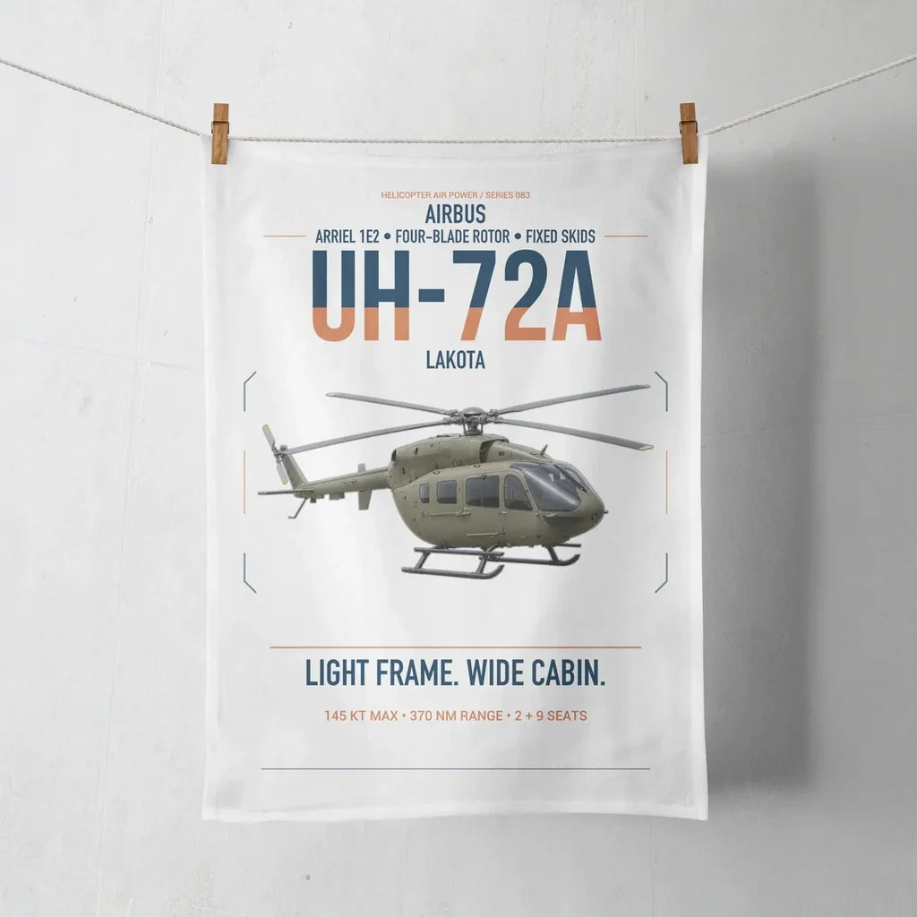 Airbus UH-72A Lakota design on white towel
