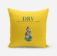 Thumbnail for Dubrovnik Ruđer Bošković Airport (DBV) design on yellow pillow
