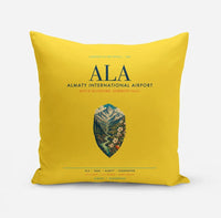 Thumbnail for Almaty International Airport (ALA) design on yellow pillow