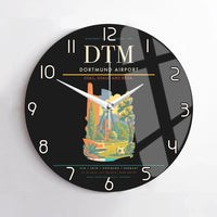 Thumbnail for Dortmund Airport (DTM) design on black no frame wall clock