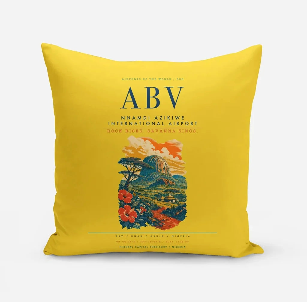 Nnamdi Azikiwe International Airport (ABV) design on yellow pillow