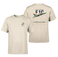 Thumbnail for Dassault Mirage F1C design on beige t-shirt, double-side print