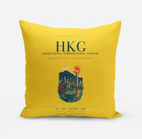 Thumbnail for Hong Kong International Airport (HKG) design on yellow pillow