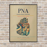 Thumbnail for Pamplona Airport PNA vertical canvas print - framed - beige background