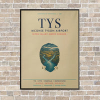 Thumbnail for McGhee Tyson Airport Knoxville TYS vertical canvas print - framed - beige background