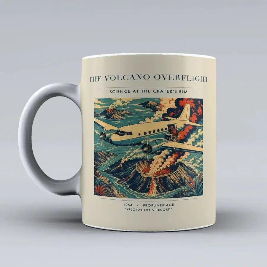 VINTAGE G4206 - The Volcano Overflight - Ceramic Mug design on beige