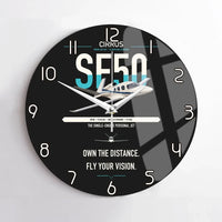 Thumbnail for Cirrus Vision Jet G2+ design on black no frame wall clock
