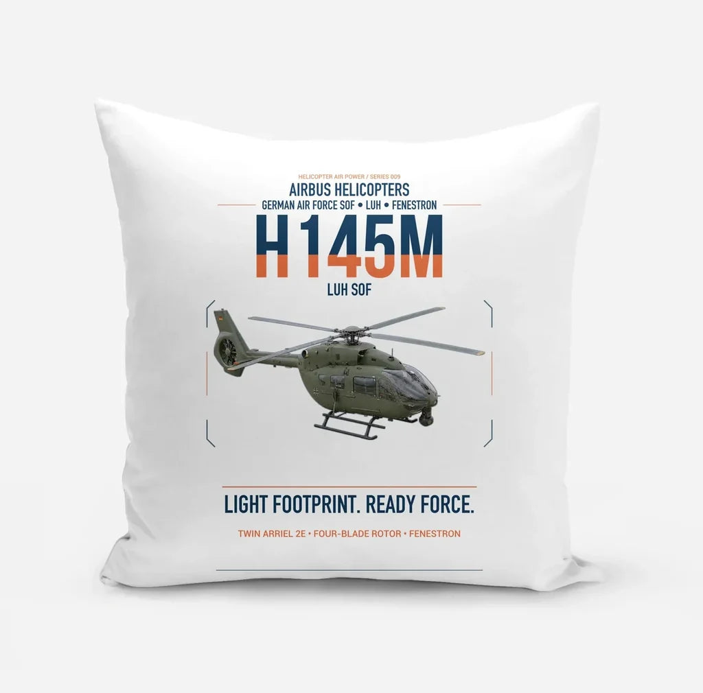 Airbus Helicopters H145M LUH SOF design on white pillow