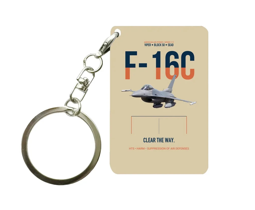 F-16C FIGHTING FALCON Key Chain design on beige key chain