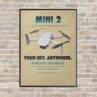 Thumbnail for DJI Mini 2 vertical canvas print - framed - beige background