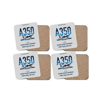 Thumbnail for Airbus A350-900ULR design on light gray 4 pieces set coaster