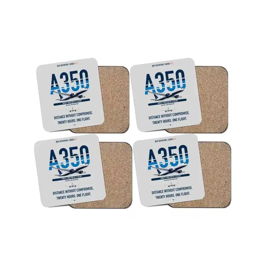 Airbus A350-900ULR design on light gray 4 pieces set coaster