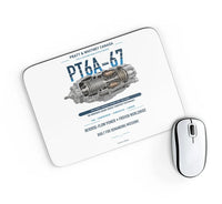 Thumbnail for PT6A-67 design on white rectangle mouse pad
