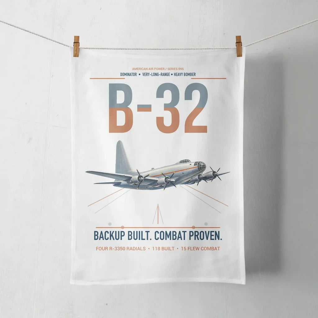 B-32 Dominator design on white towel