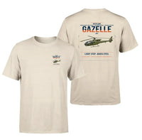 Thumbnail for Westland Gazelle AH1 design on beige t-shirt, double-side print