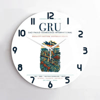 Thumbnail for Sao Paulo Guarulhos International Airport (GRU) design on white no frame wall clock