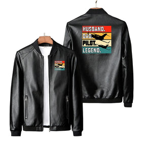 Husband & Dad & Pilot & Legend PU Leather Jackets