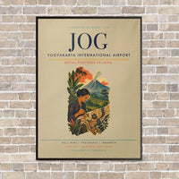 Thumbnail for Yogyakarta International Airport JOG vertical canvas print - framed - beige background