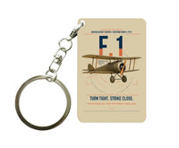 Thumbnail for Sopwith Camel F.1 design on beige designed key chain, double-side print