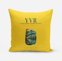 Thumbnail for Vancouver International Airport (YVR) design on yellow pillow