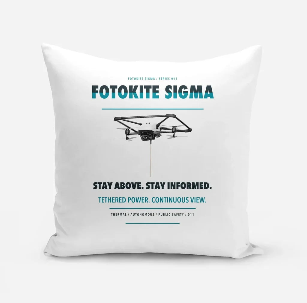 Fotokite Sigma design on white pillow