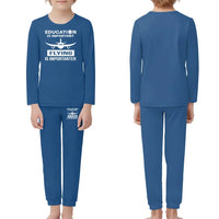 Thumbnail for Flying is Importanter children pajamas - Blue