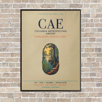 Thumbnail for Columbia Metropolitan Airport CAE vertical canvas print - framed - beige background