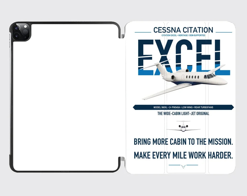 Cessna Citation Excel design on white ipad tablet case