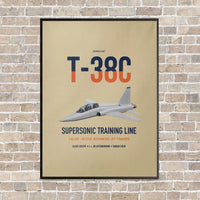 Thumbnail for T-38C Talon vertical canvas print - framed - beige background