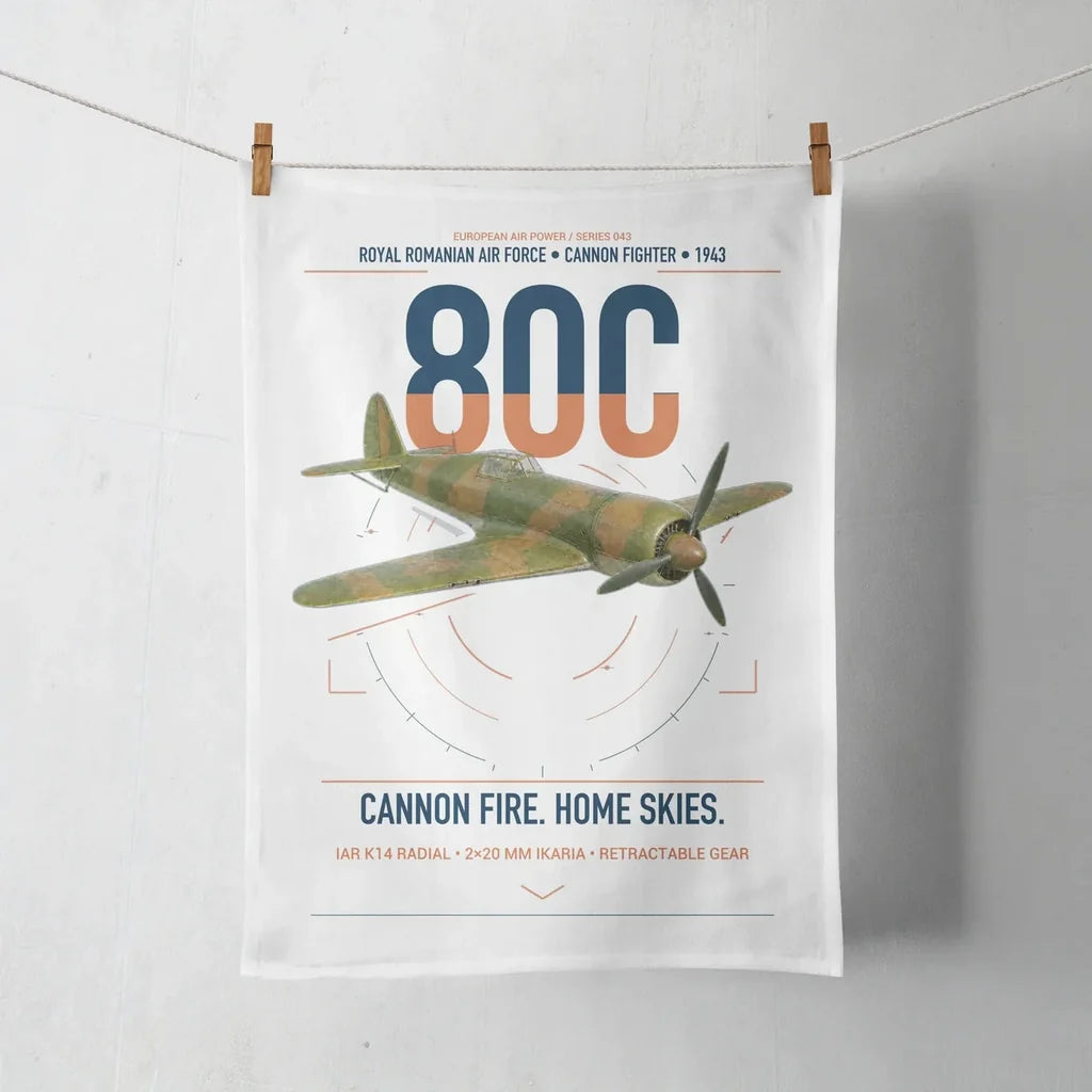 IAR 80C design on white towel